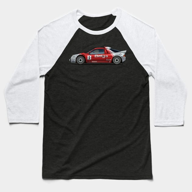 Ford RS200 Group B - Artwork Baseball T-Shirt by Mario Ramos Rally Art